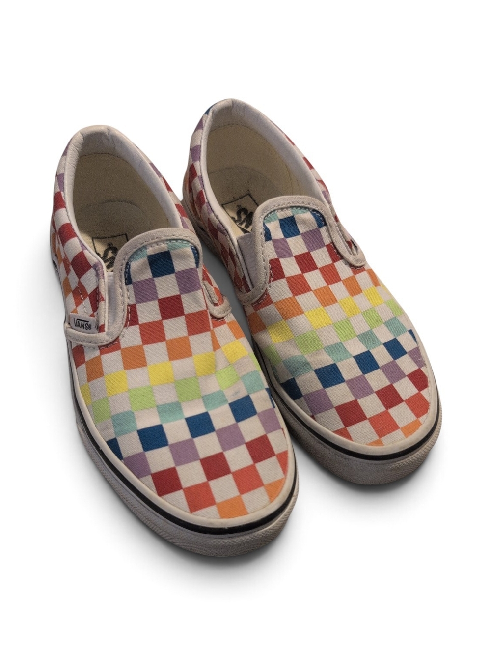 Vans Kids Slip-On Checkerboard Sneakers - Rainbow